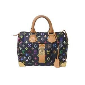 LOUIS VUITTON Speedy Handbag Monogram Multicolore Multicolor Black